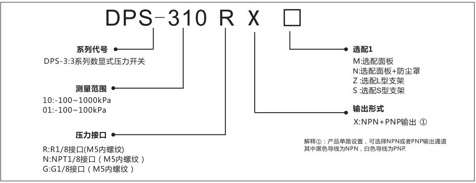 DPS-3數顯壓力傳感器型號說明